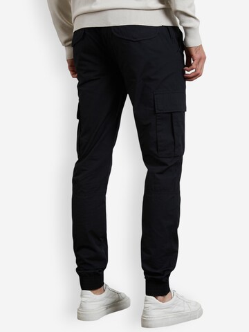 Threadbare Slimfit lange Cargohose 'Prince' in Schwarz