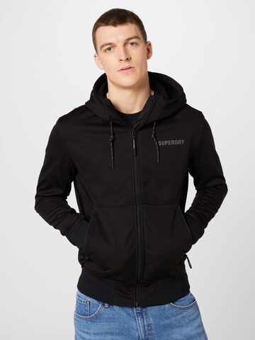 Veste de sport Superdry en noir : devant