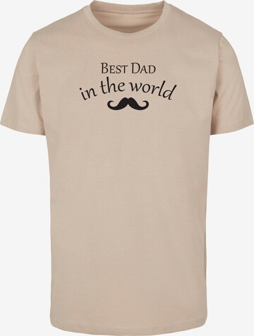 Merchcode Shirt 'Fathers Day - Best dad in the world 2' in Beige: voorkant