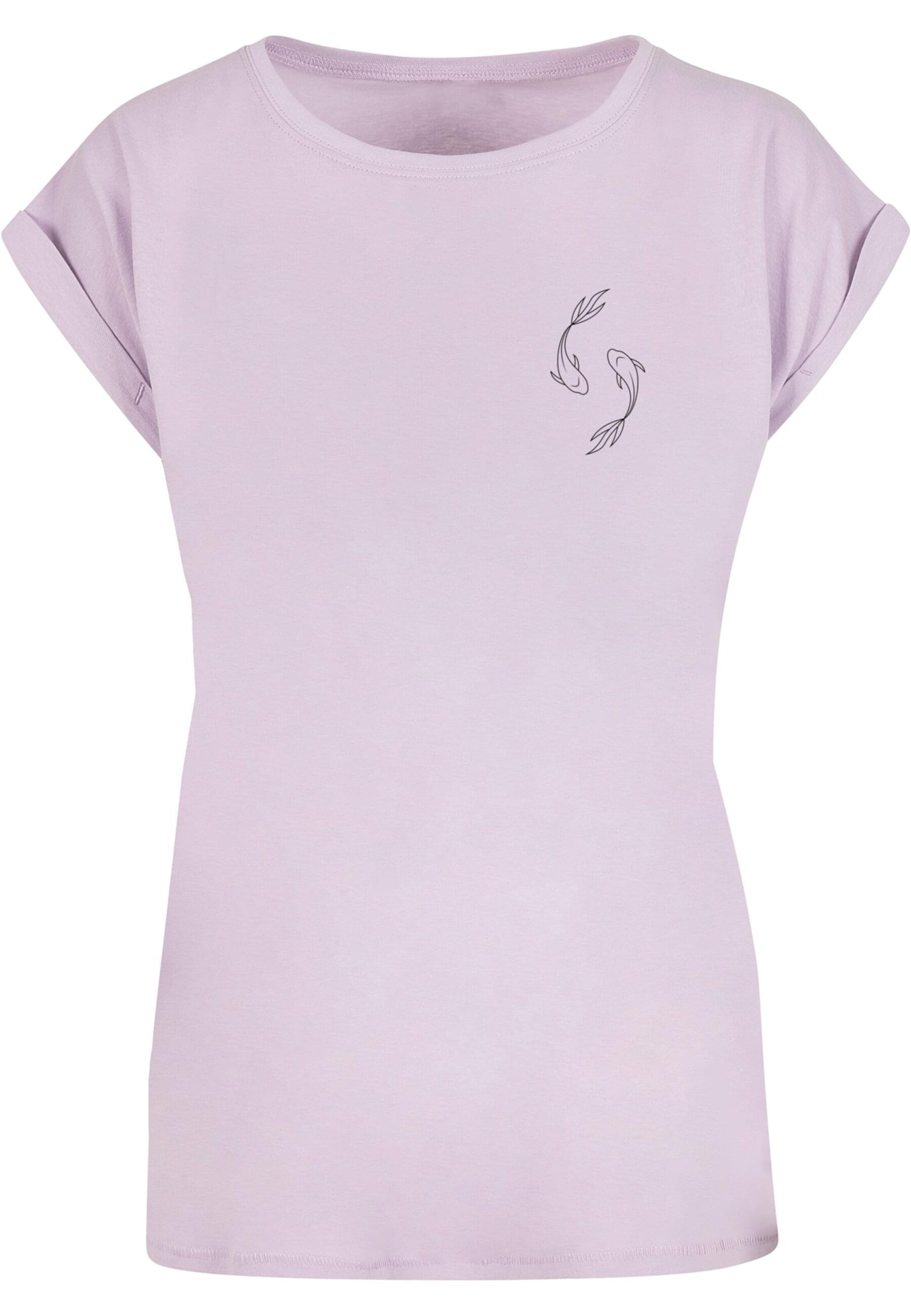 Merchcode T-Shirt 'Spring -  Yin & Jang Fish' in Lila: Vorderseite
