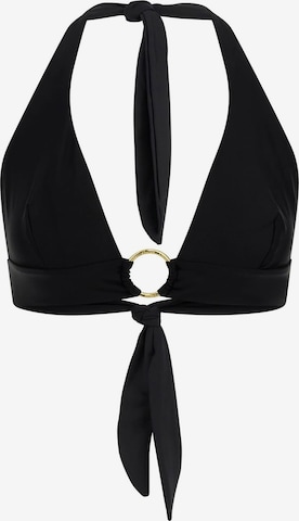 GUESS Triangle Bikini Top in Black: front