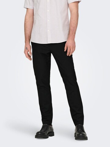 juoda Only & Sons Prigludęs „Chino“ stiliaus kelnės 'ONSBrad': priekis