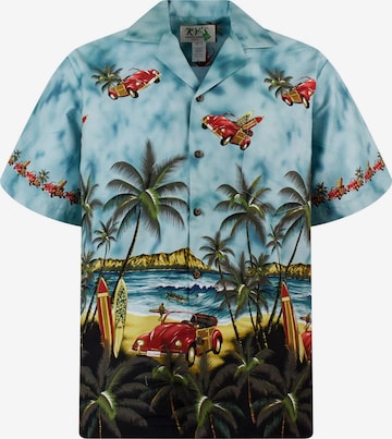 KY's Hemd 'Fliegende Autos' in Grün: Vorderseite