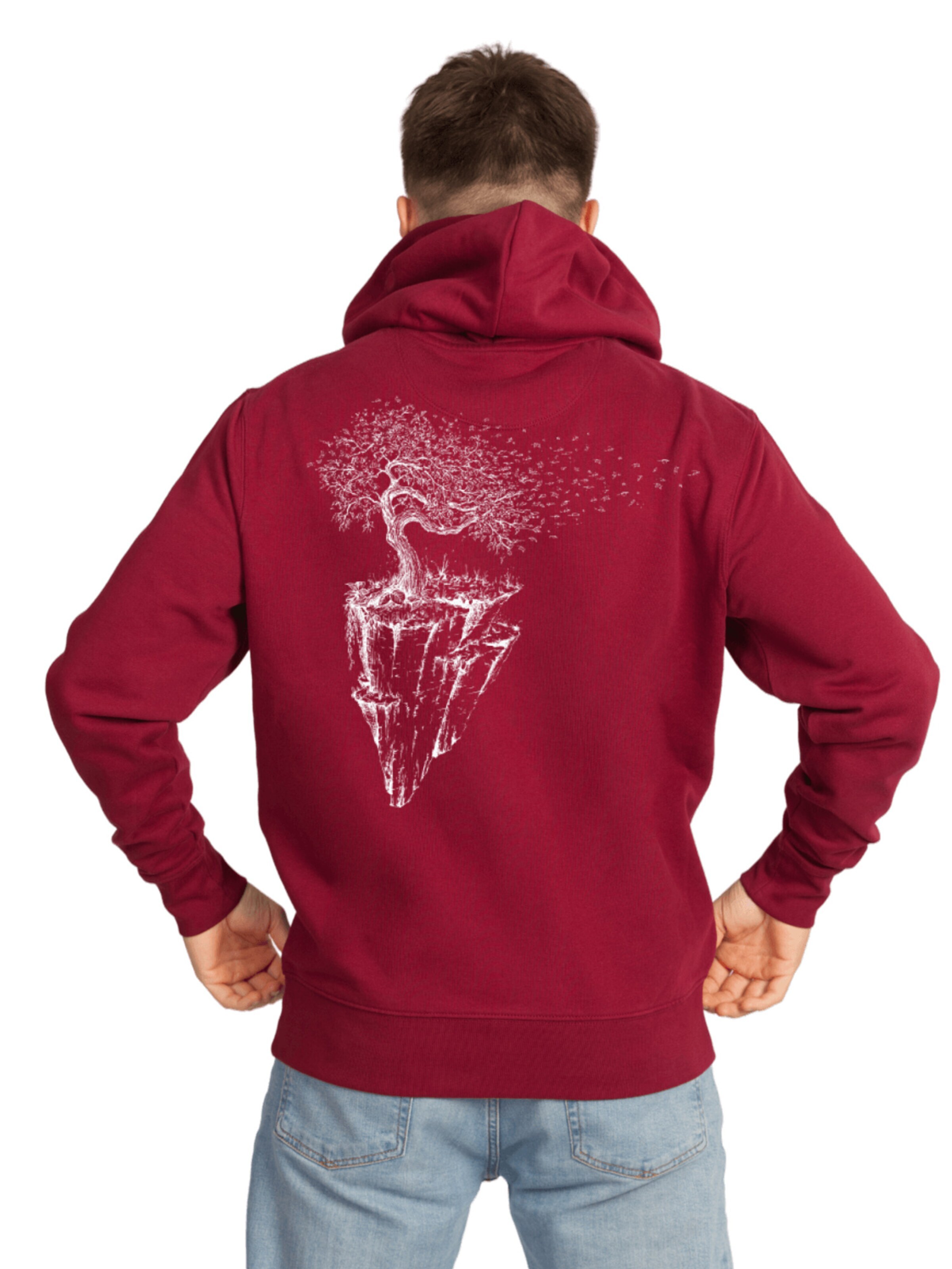 Life-Tree Sweatshirt 'Organic Fairwear' in Red