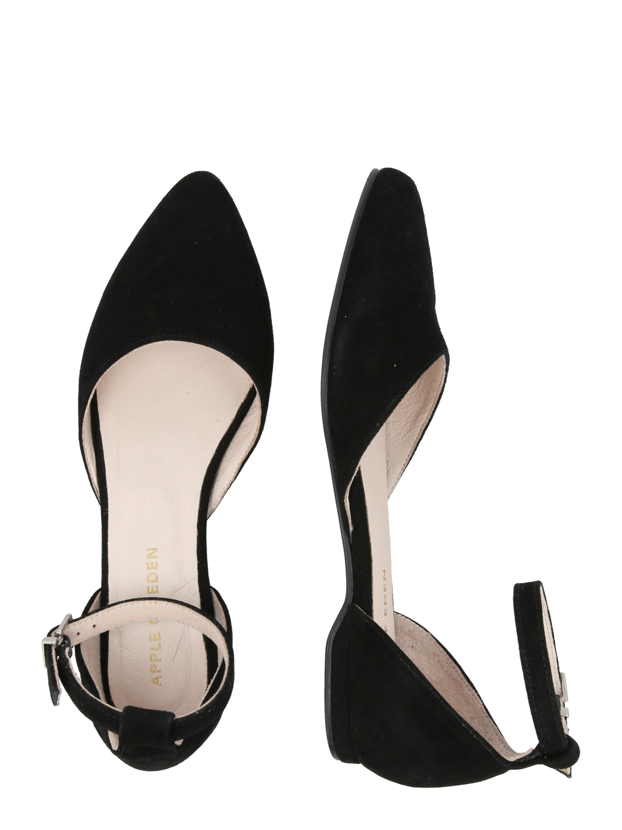 Apple of Eden Ballet Flats with Strap 'BRUNA 1' in Black