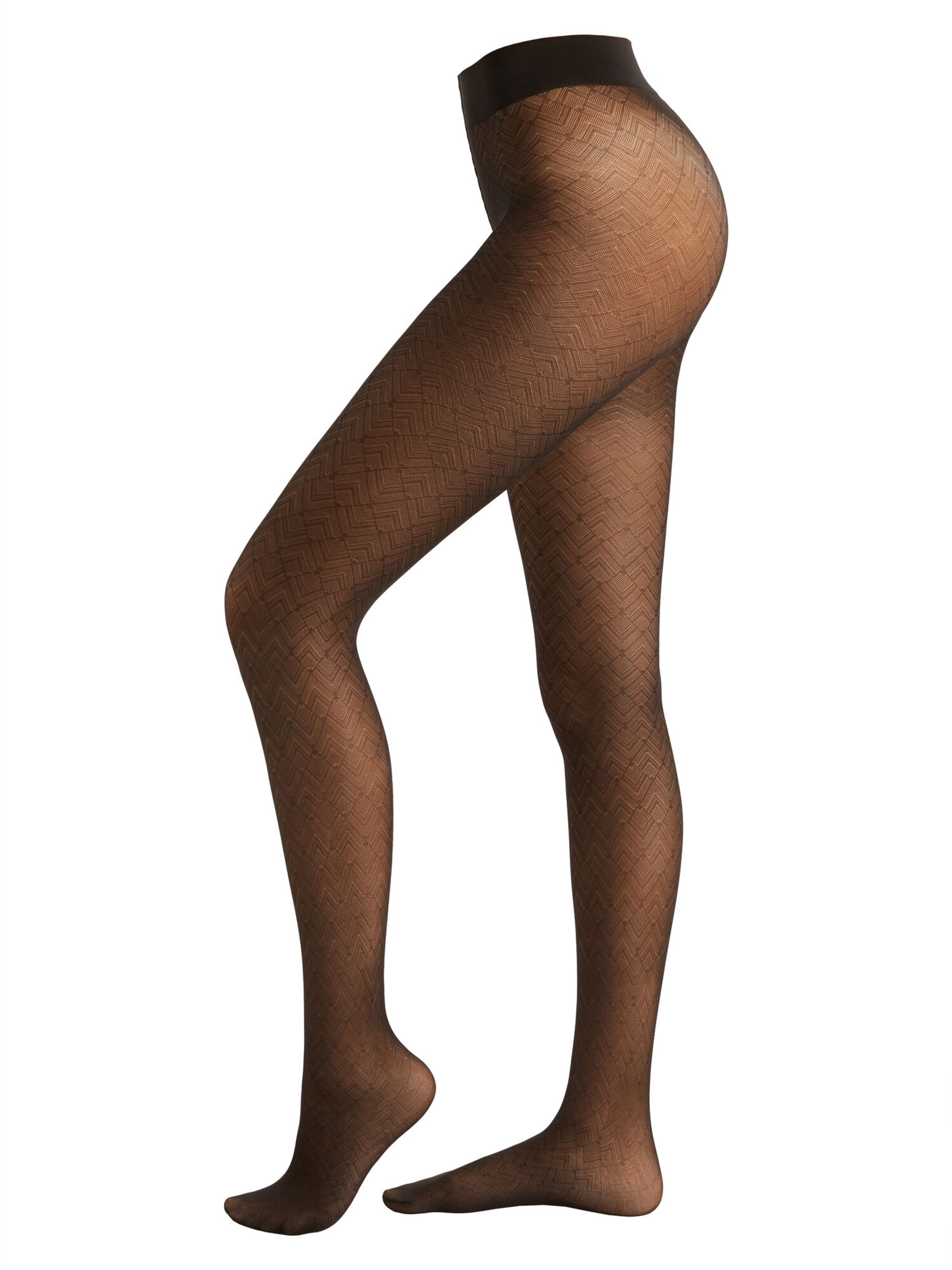 CALZEDONIA Strumpfhosen '50 Denier Chevron' in Schwarz: Vorderseite