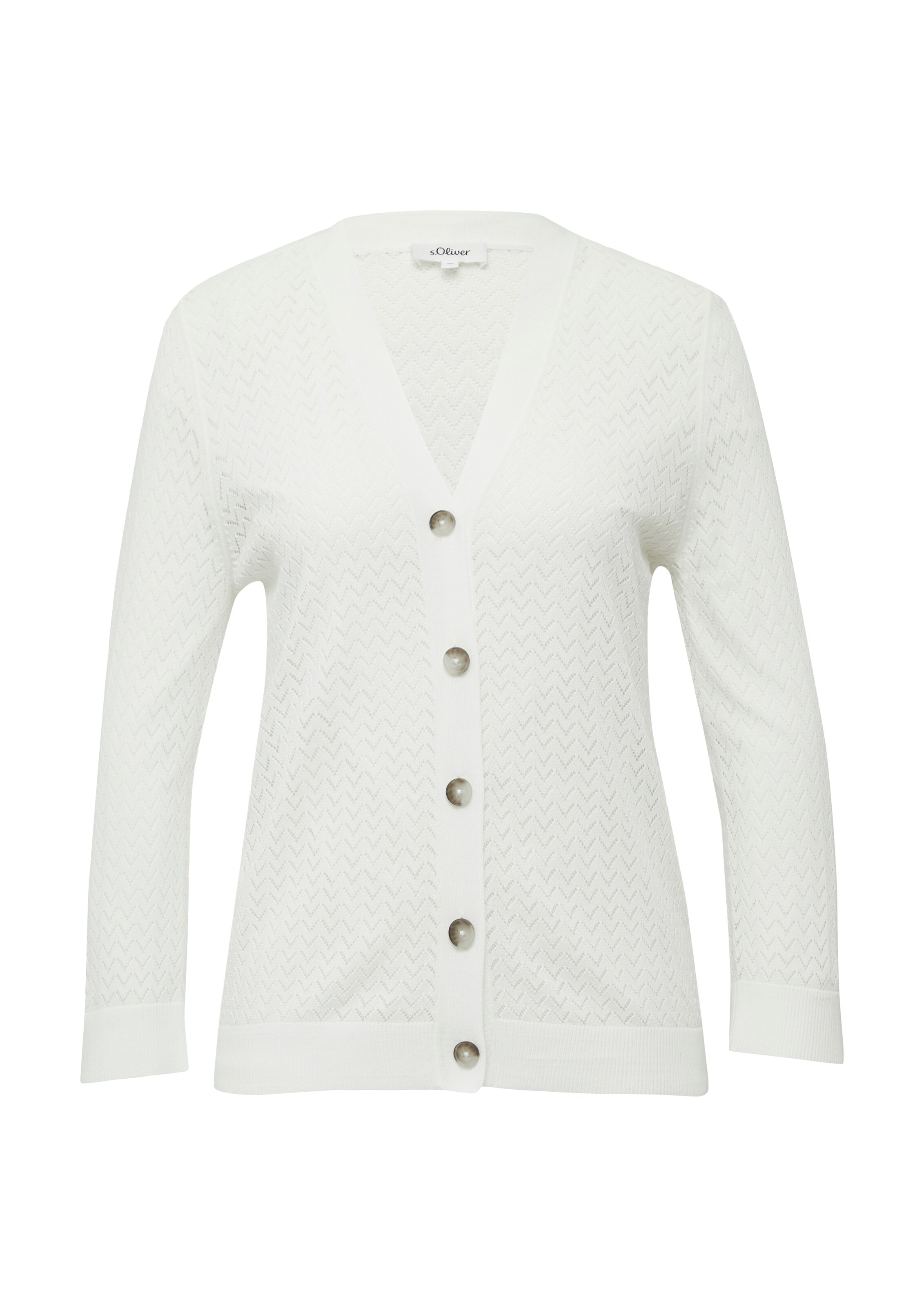 s.Oliver Gebreid vest in Wit: voorkant