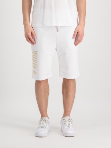 ALPHA INDUSTRIES Pants in White: front
