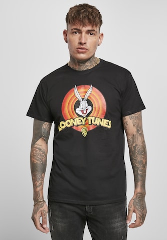 Coupe regular T-Shirt 'Looney Tunes Bugs Bunny' Mister Tee en noir : devant