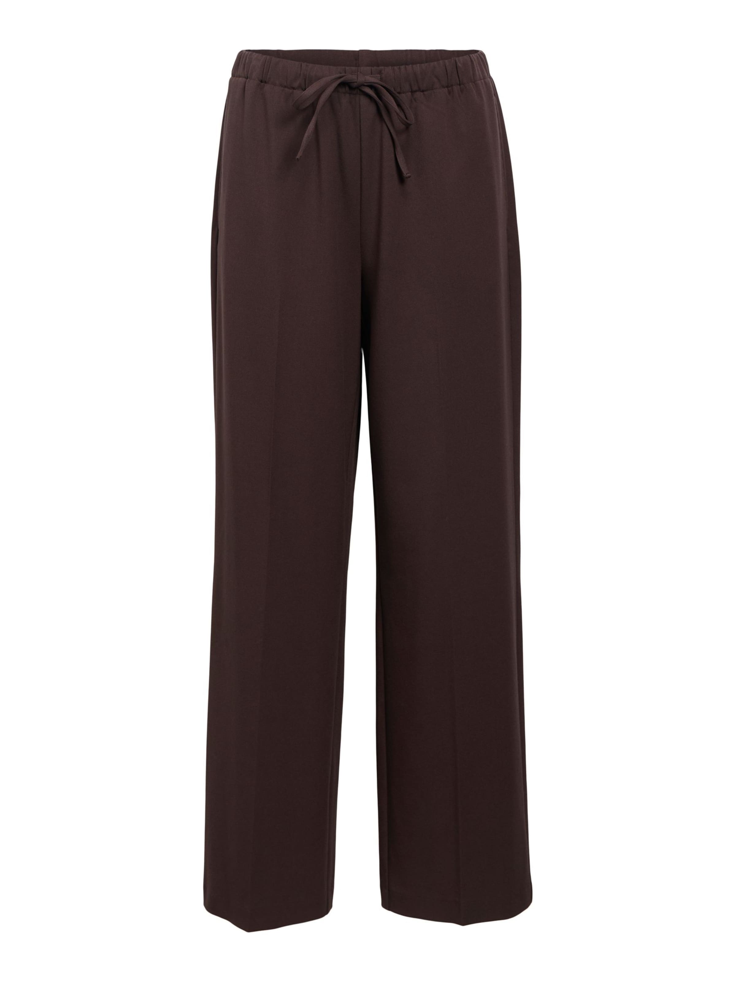 OBJECT - Pierna ancha Pantalón de pinzas 'OBJLisa' en marrón: frente