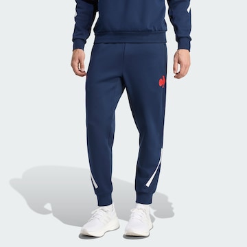 ADIDAS PERFORMANCE Tapered Sportbroek 'France Travel' in Blauw: voorkant