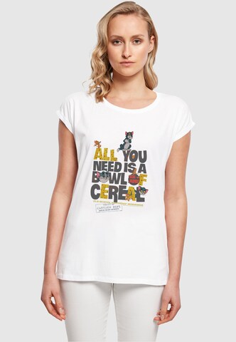 T-shirt 'Tom And Jerry - All You Need Is' ABSOLUTE CULT en blanc : devant