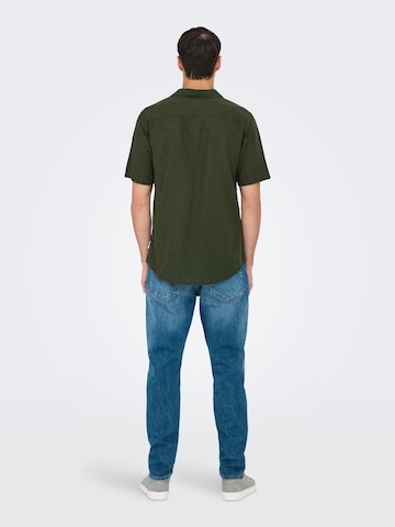 Only & Sons Regular fit Overhemd 'CAIDEN' in Groen