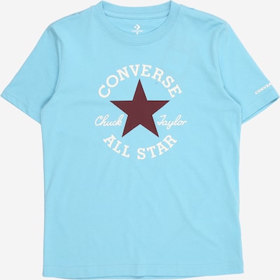 CONVERSE T-Shirt 'CHUK' en bleu clair / bordeaux / blanc, Vue avec produit