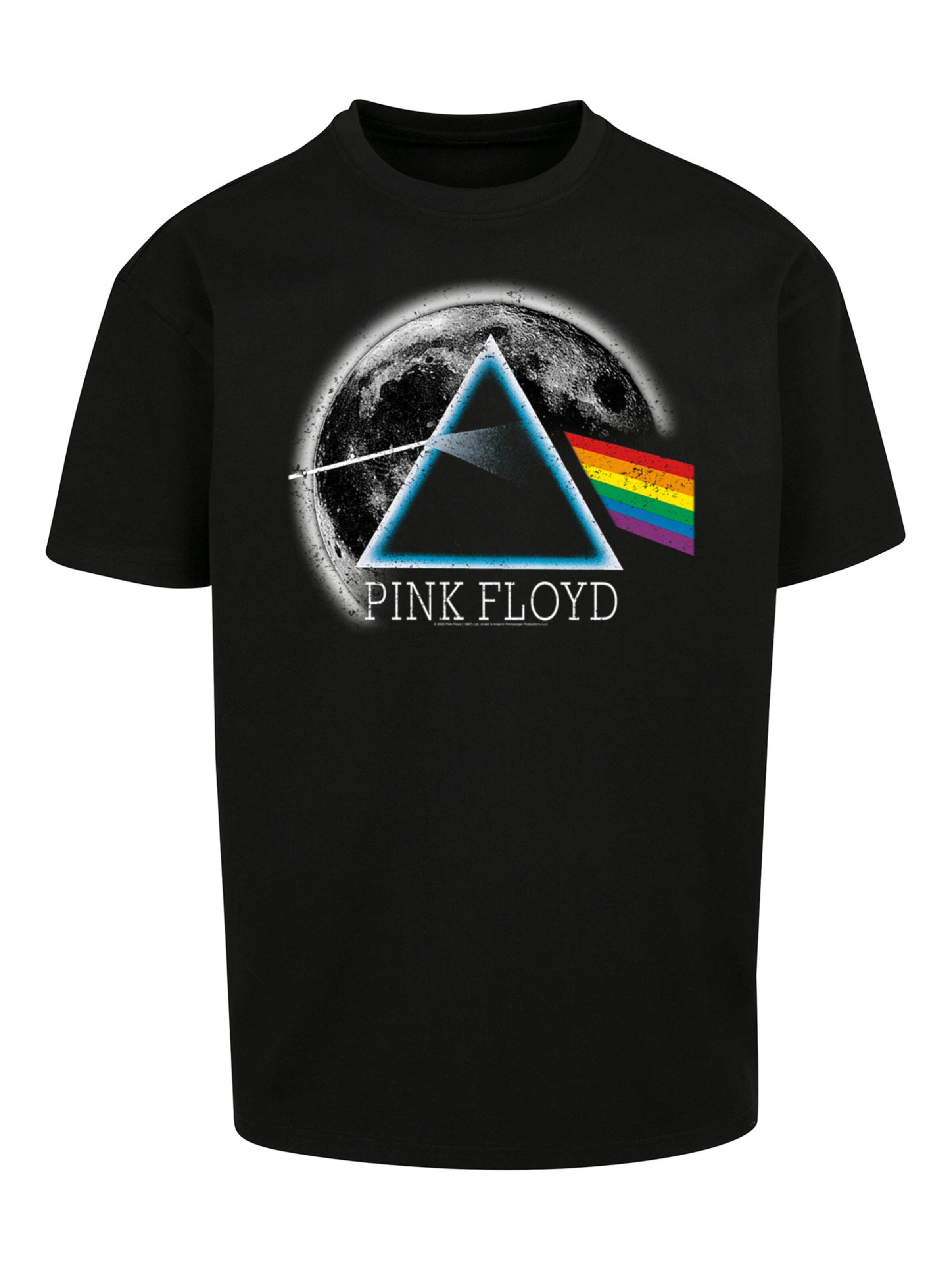 T-Shirt 'Pink Floyd Dark Side of The Moon Distressed Moon' F4NT4STIC en noir : devant