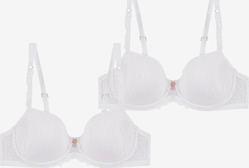 TRIUMPH Minimizer Bügel-BH ' Azalea Florale ' in Weiß: Vorderseite
