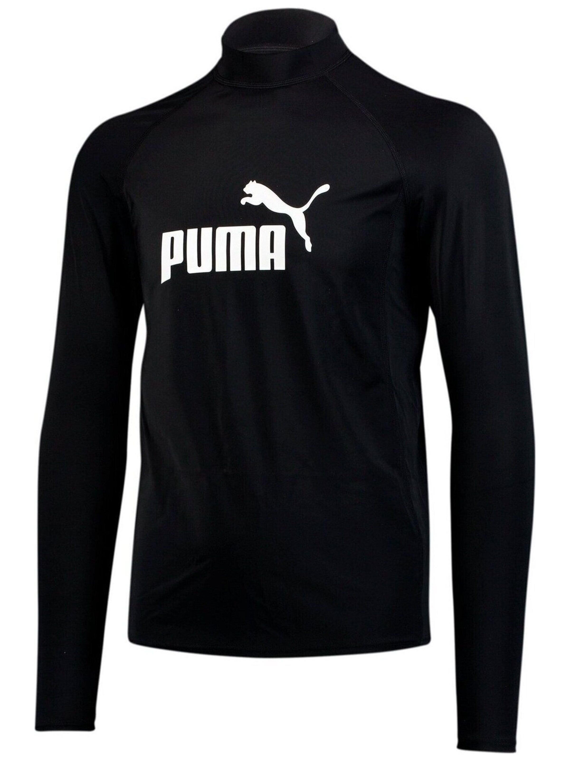 PUMA Shirt 'Puma Swim Men Long Sleeve Rash Guard 1p' in Black
