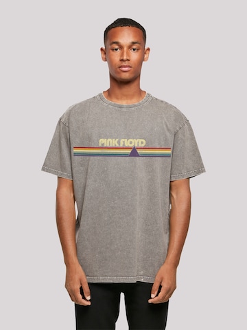 F4NT4STIC Shirt 'Pink Floyd Prism Retro Stripes' in Grey: front