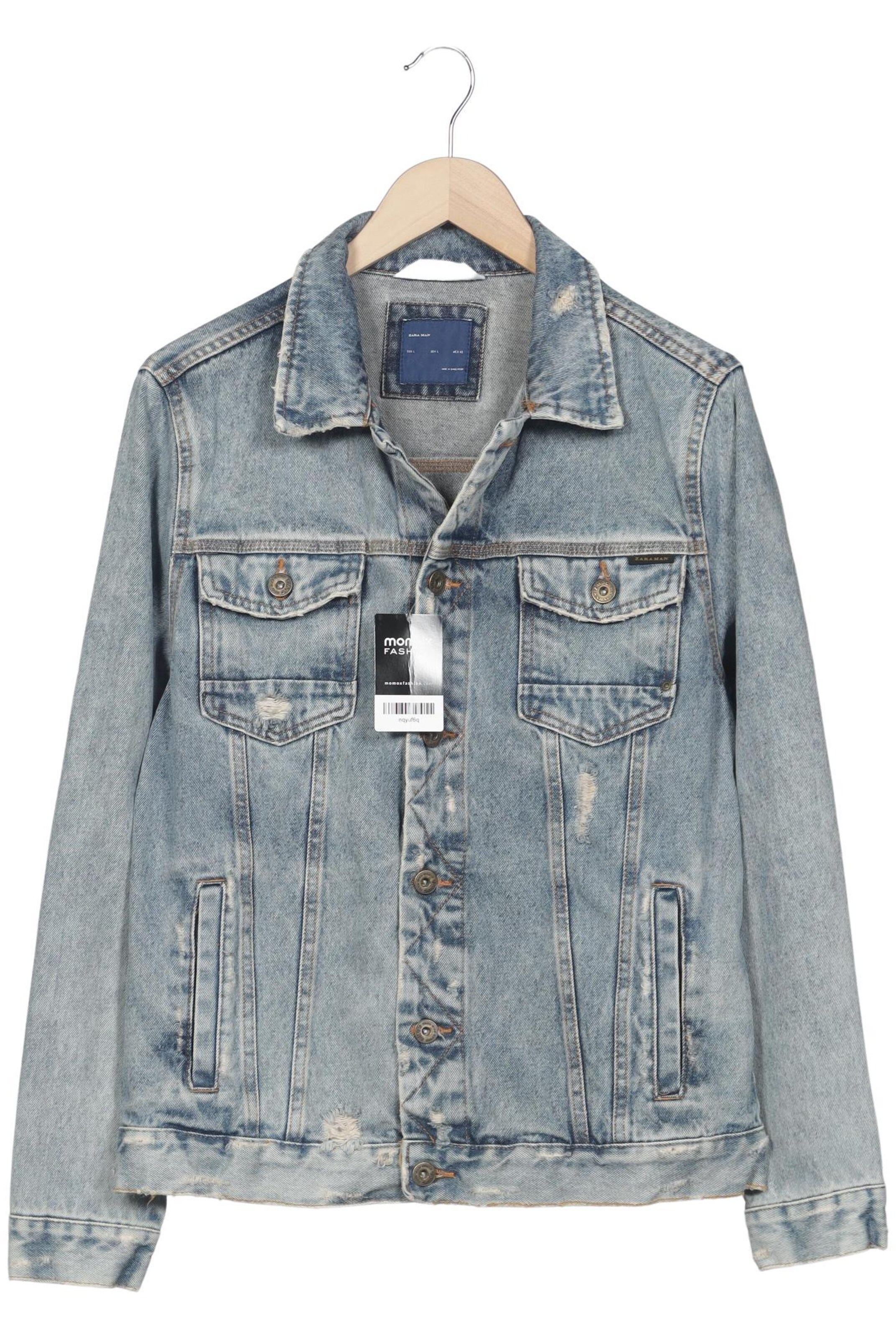 ZARA Jacket & Coat in L in Blue: front