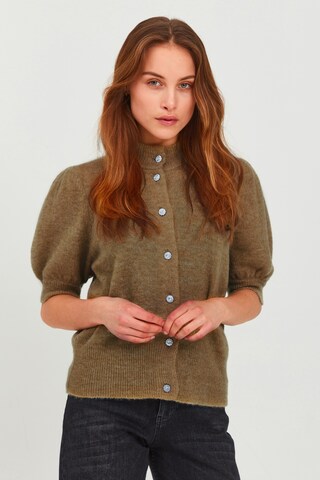 PULZ Jeans Knit Cardigan 'PZASTRID' in Brown: front