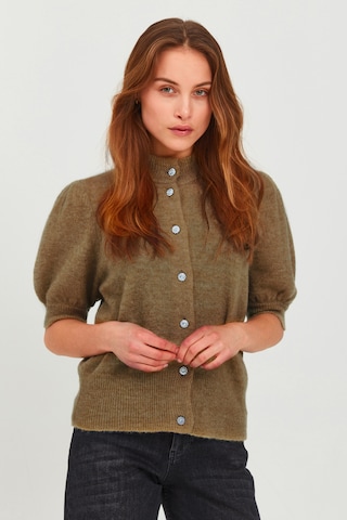 PULZ Jeans Knit Cardigan 'PZASTRID' in Brown: front