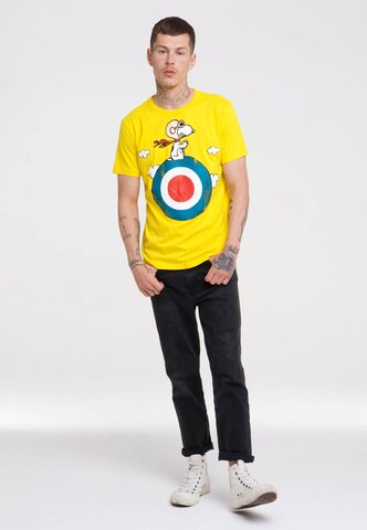 LOGOSHIRT Majica 'Peanuts - Snoopy Pilot' | rumena barva