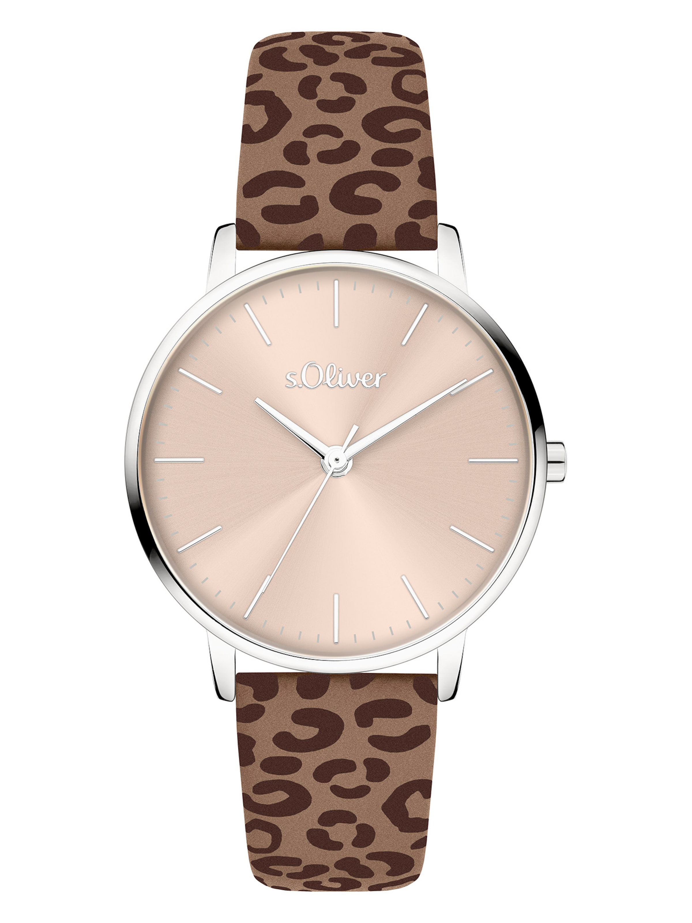 s.Oliver Analog Watch in Brown: front