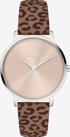 s.Oliver Analog Watch in Brown: front