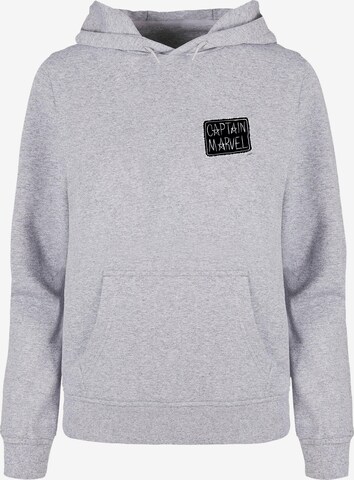 ABSOLUTE CULT Sweatshirt 'Captain Marvel - Chest Patch' in Grey: front