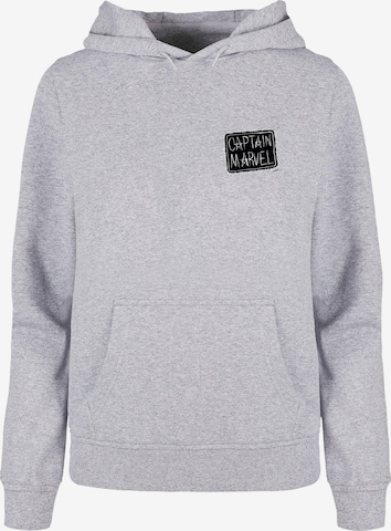 ABSOLUTE CULT Sweatshirt 'Captain Marvel - Chest Patch' in Grey: front