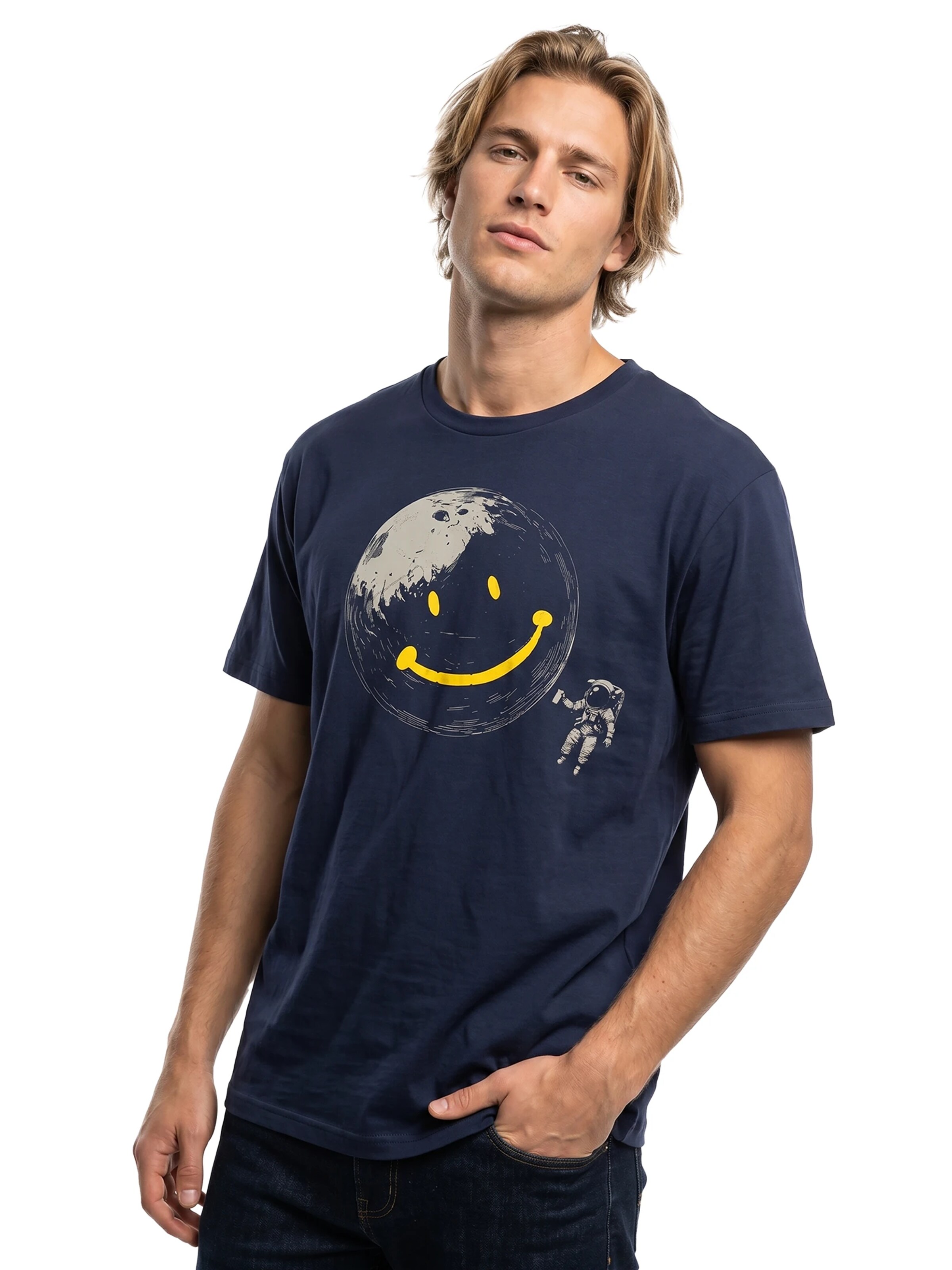 MAKAYA Shirt 'Astro-Smile' in Blue