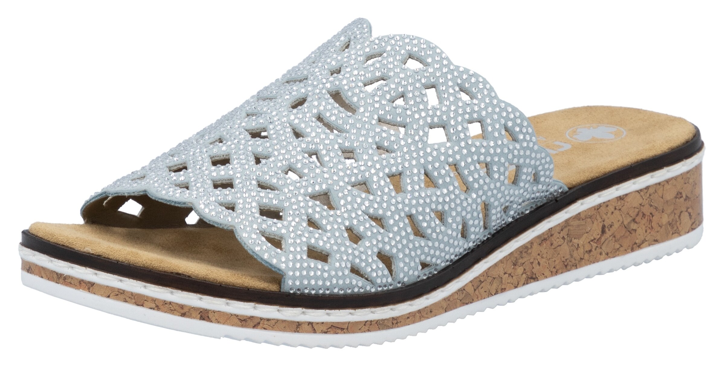 Rieker Pantolette in Blau: Vorderseite