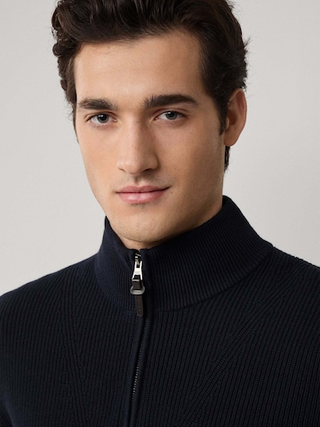 Pull-over ' COTTON RIB HZIP ' Hackett London en noir