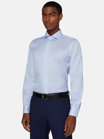 Boggi Milano Slim fit Zakelijk overhemd in Blauw: voorkant