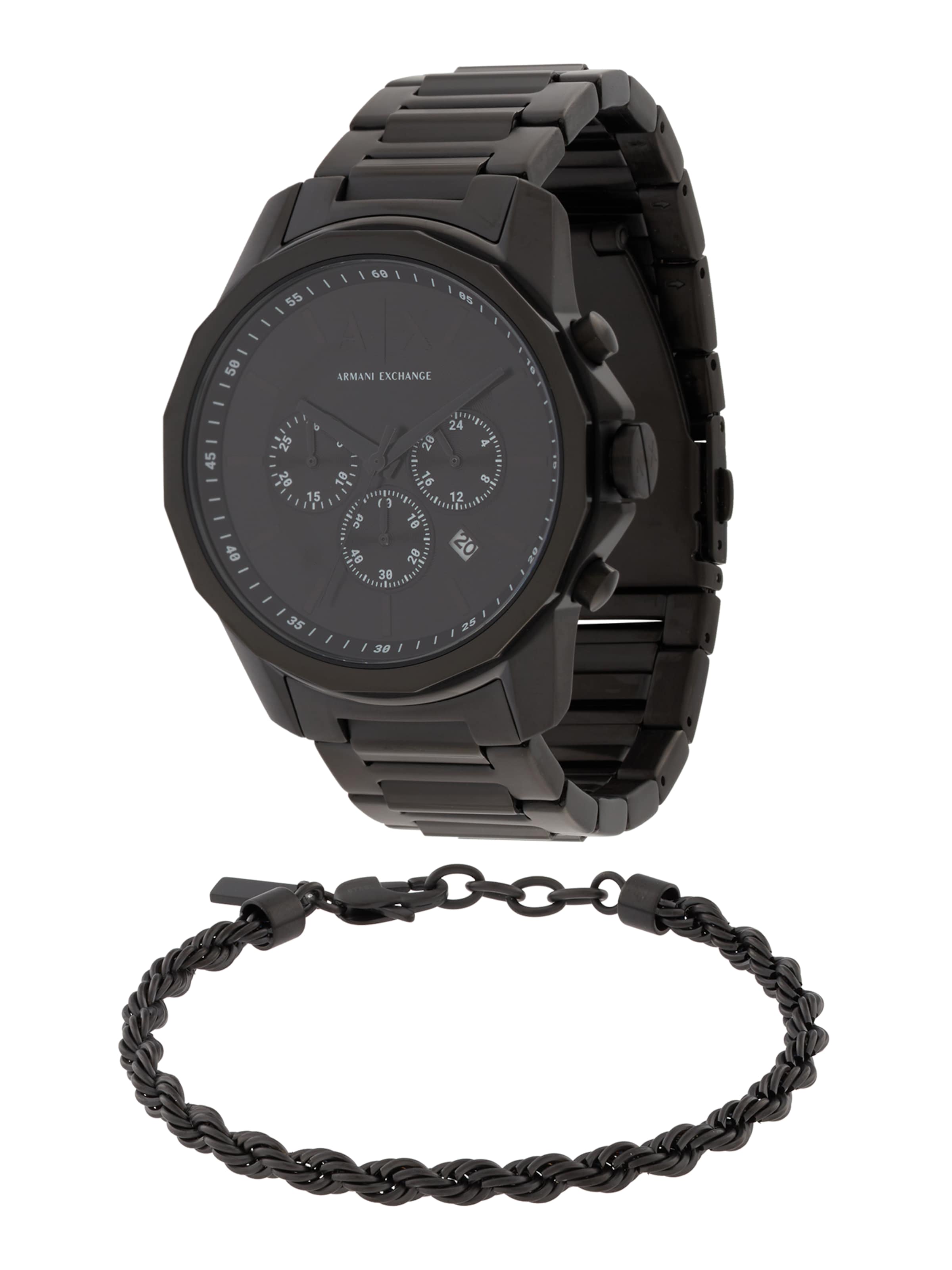 ARMANI EXCHANGE Комплект бижута 'Banks' в черно: отпред