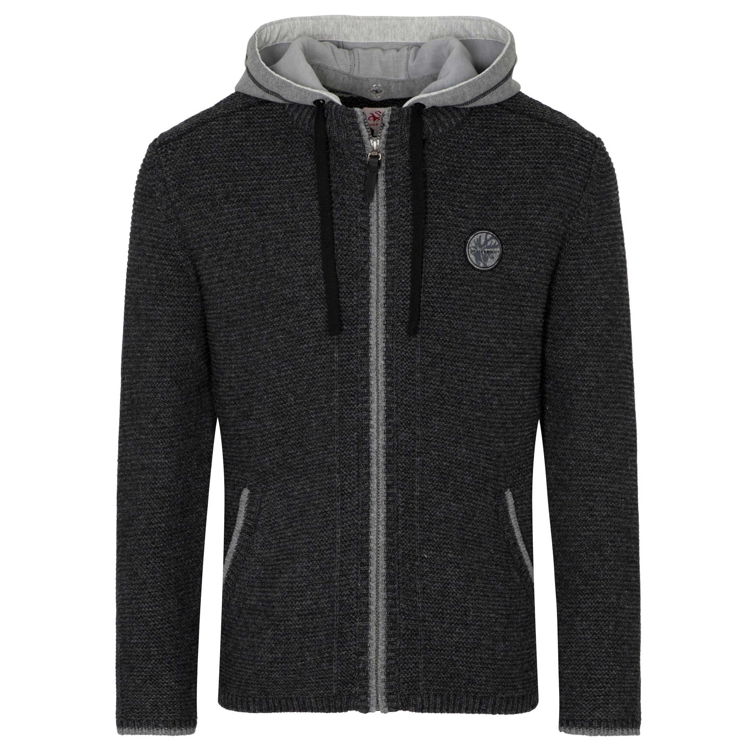 SPIETH & WENSKY Knit cardigan 'Echo' in Grey: front
