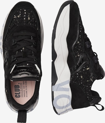 Chaussure à lacets 'CLUB105.' Voile blanche en noir : devant