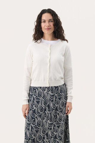 Part Two Knit Cardigan in White: front
