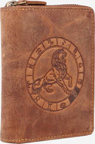 Portamonete 'Vintage 821A Sternzeichen' di GREENBURRY in marrone