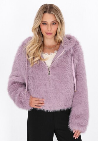 Veste mi-saison faina en violet : devant