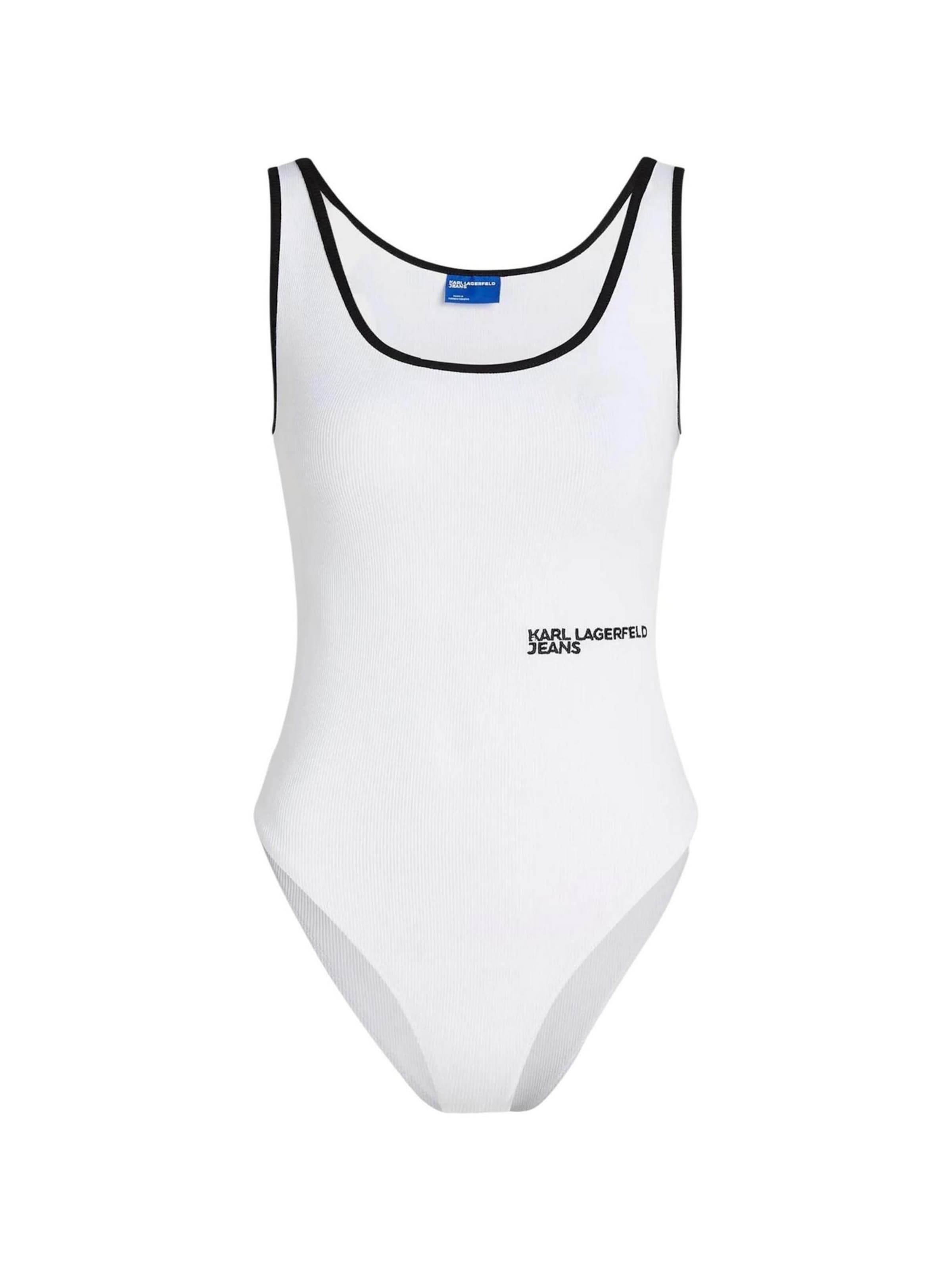 Body 'KLJ Ribbed A2W17021' in XS KARL LAGERFELD JEANS di colore bianco, Visualizzazione prodotti