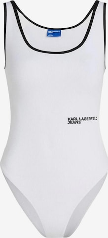 KARL LAGERFELD JEANS - Body 'KLJ Ribbed A2W17021' en blanco: frente
