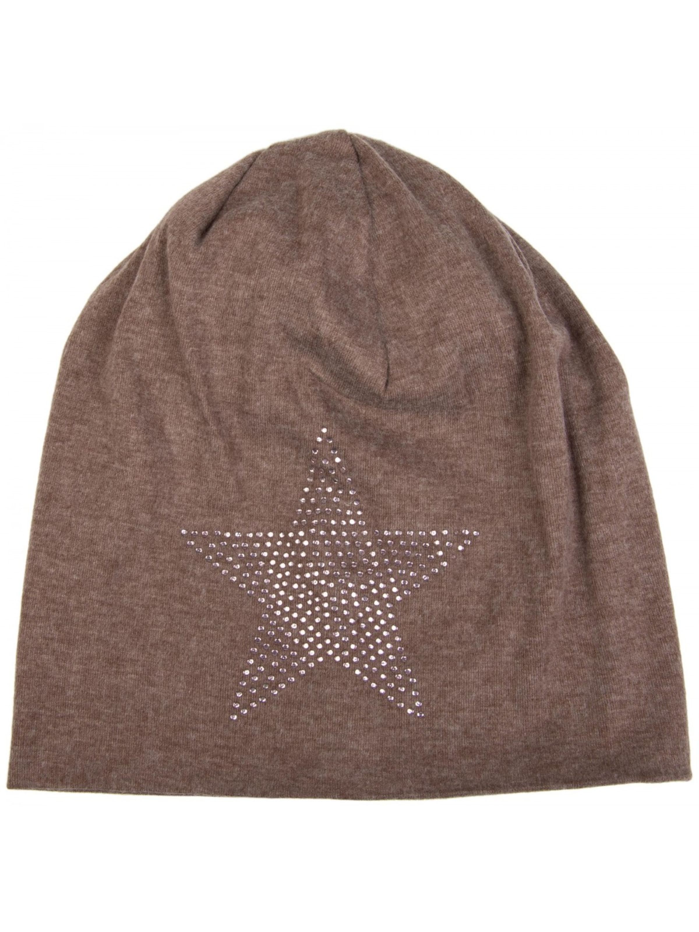 styleBREAKER Mütze 'Warme Beanie Mütze mit Strass Stern'‌‌‌ in Grau