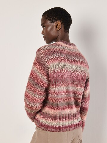 Apricot Chunky Knit Tonal Stripe Jumper ' ' in Rot