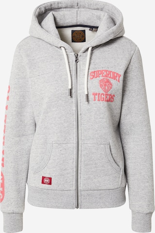 Superdry Bluza rozpinana w kolorze szary: przód