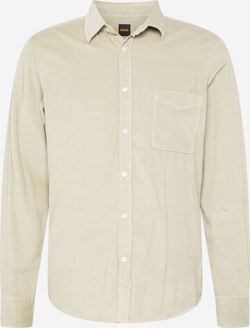 Coupe regular Chemise 'Relegant' BOSS Orange en beige : devant