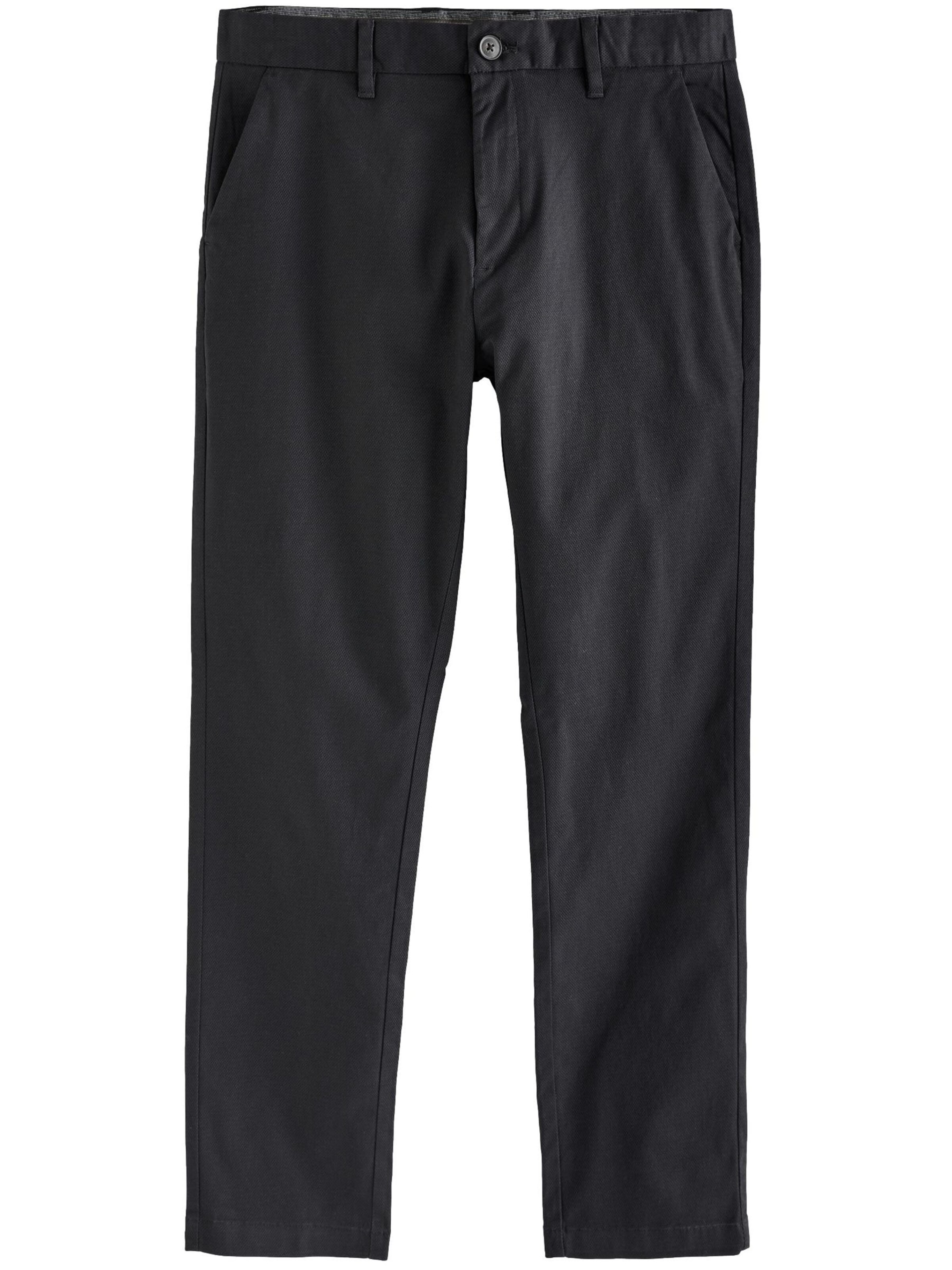 Next Slim fit Chino trousers in Black: front