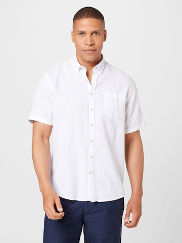 Jack's Comfort fit Button Up Shirt in White: front