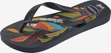 HAVAIANAS - Sandalias de dedo 'Ipe' en negro: frente