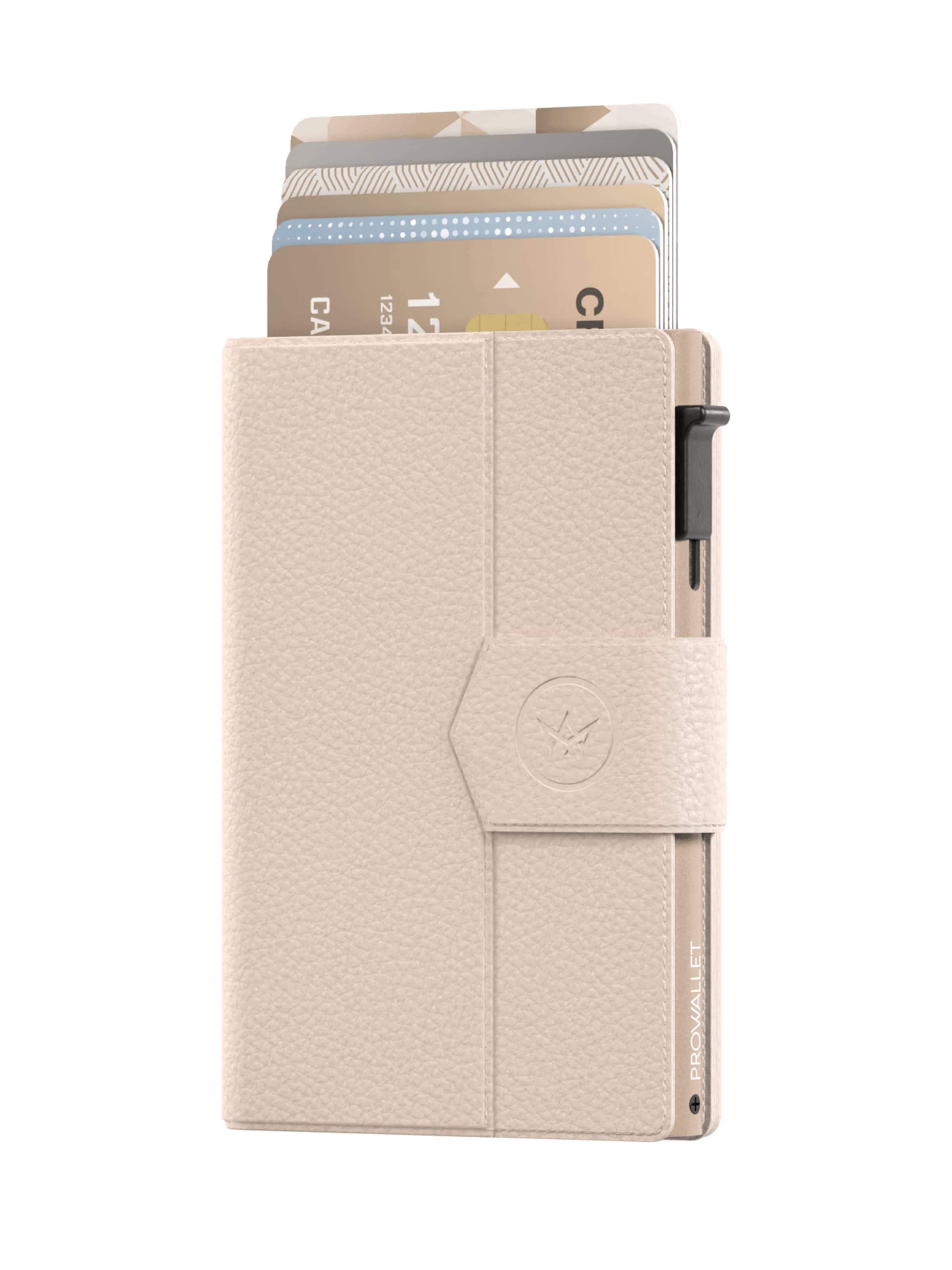 Prowallet Portemonnaie 'Pasjeshouder Plus Pebble'‌ in Beige: Vorderseite